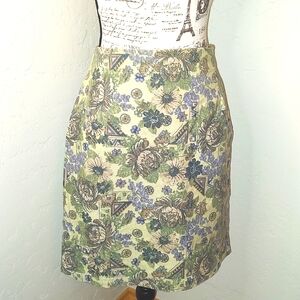 Corduroy Vintage Laura Ashley Made In England Floral Mini Skirt SZ: 12